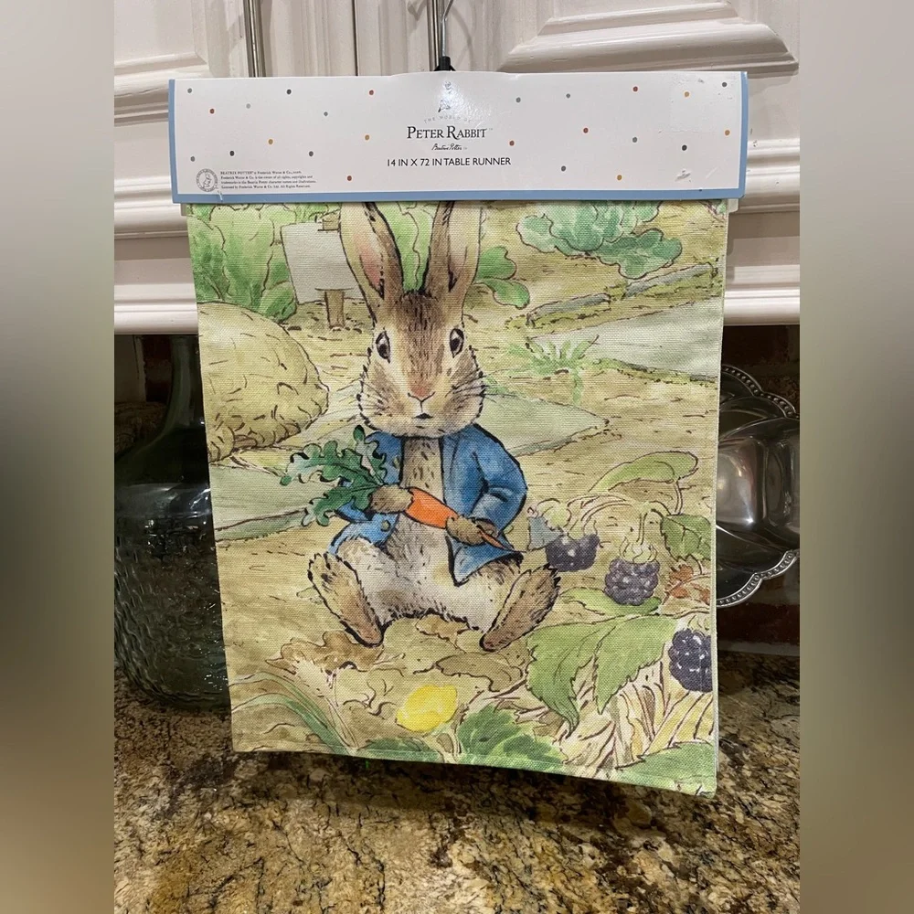 Peter Rabbit Beatrix Potter 14”x72” table runner -  Brand new